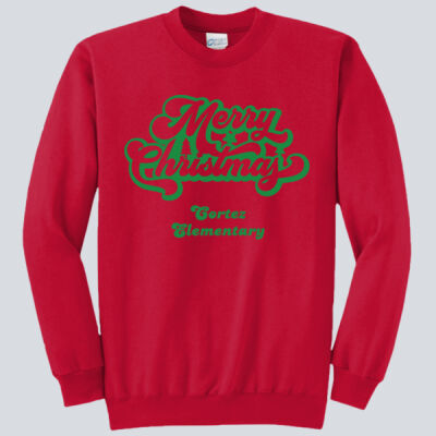 Adult Crewneck - Winter - Merry Christmas Green Thumbnail