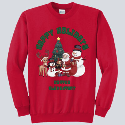Adult Crewneck - Winter - Merry Christmas Green Thumbnail