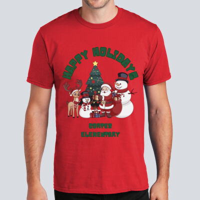 Adult T-Shirt - Winter - Merry Christmas Green Thumbnail