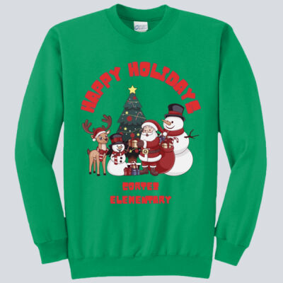 Adult Crewneck - Winter - Happy Holidays Red Thumbnail